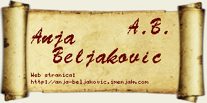 Anja Beljaković vizit kartica
